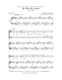 page one of Be Thou My Vision (SATB Choir)