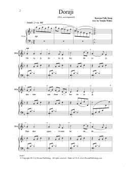 page one of Doraji (SSA Choir)