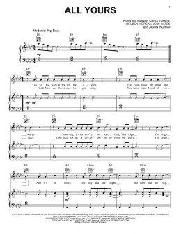 page one of All Yours (Piano, Vocal & Guitar Chords (Right-Hand Melody))