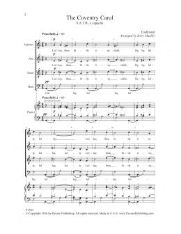 page one of The Coventry Carol (SATB Choir)