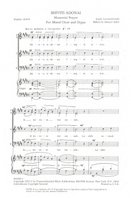 page one of Shiviti Adonai (SATB Choir)
