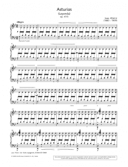 page one of Asturias (Piano Solo)
