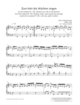 page one of Zion hört die Wächter singen (Piano Solo)