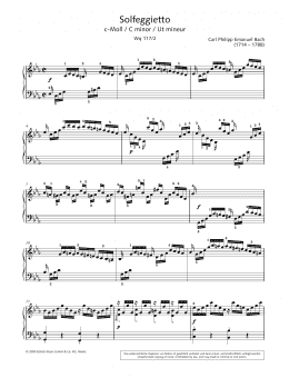 page one of Solfeggietto in C Minor (Piano Solo)