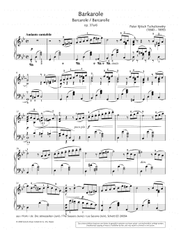 page one of Barcarole (Piano Solo)