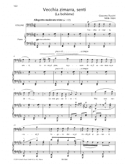 page one of Vecchia zimarra, senti (Piano & Vocal)