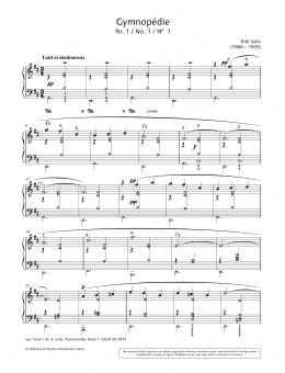 page one of Gymnopédie No.1 (Piano Solo)