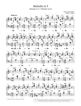 page one of Melody in F (Piano Solo)