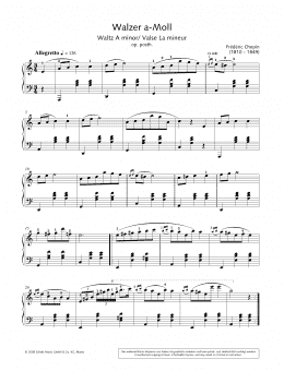 page one of Waltz in A minor (Piano Solo)