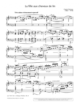 page one of La Fille aux cheveux de lin (Piano Solo)