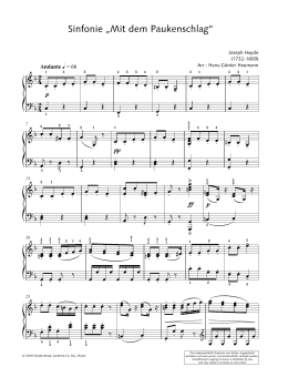 page one of Symphony "Surprise" in G major (Piano Solo)