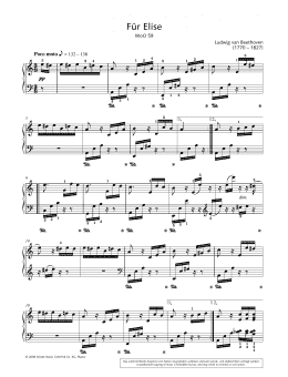 page one of Fur Elise (Piano Solo)