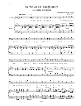 page one of Aprite un po' quegli occhi (Piano & Vocal)