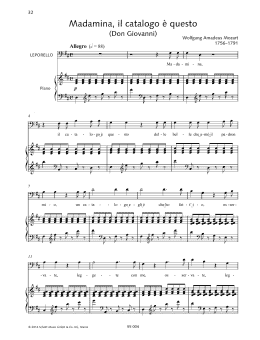 page one of Madamina, il catalogo è questo (Piano & Vocal)