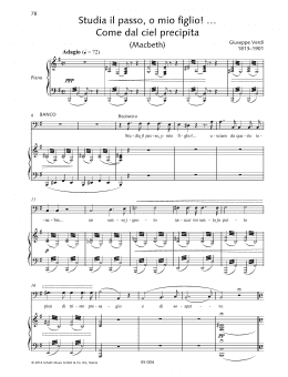 page one of Studia il passo, o mio figlio!... Come dal ciel precipita (Piano & Vocal)