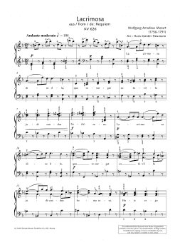 page one of Lacrimosa (Piano Solo)