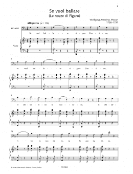 page one of Se vuol ballare (Piano & Vocal)