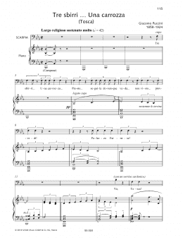 page one of Tre sbirri ... Una carrozz (Piano & Vocal)