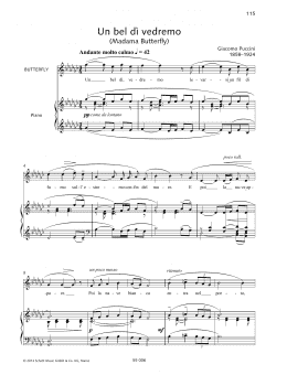 page one of Un Bel Di Vedremo (Piano & Vocal)