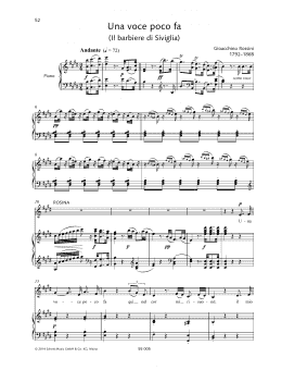 page one of Una voce poco fa (Piano & Vocal)