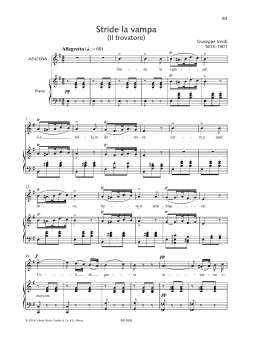 page one of Stride la vampa (Piano & Vocal)