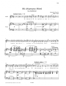 page one of Mi Chiamano Mimi (Piano & Vocal)