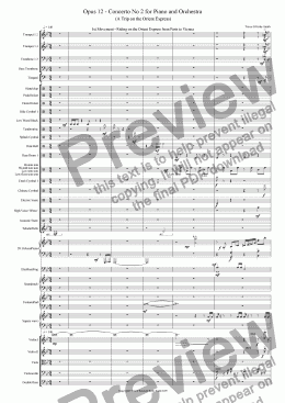 page one of Opus 12 Concertino No 2 for Piano and Orchestra