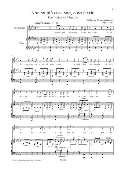 page one of Non so più cosa son, cosa faccio (Piano & Vocal)