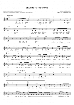 page one of Lead Me To The Cross (Lead Sheet / Fake Book)