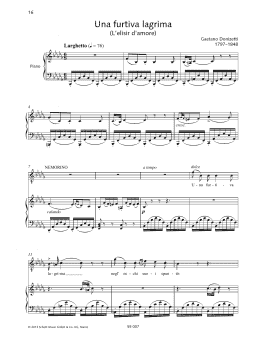 page one of Una Furtiva Lagrima (Piano & Vocal)
