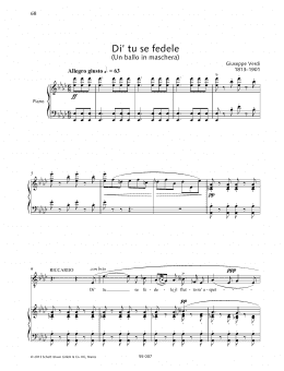 page one of Di' tu se fedele (Piano & Vocal)