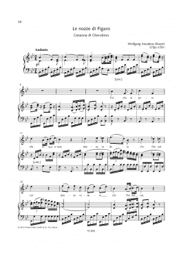 page one of Voi Che Sapete (Piano & Vocal)