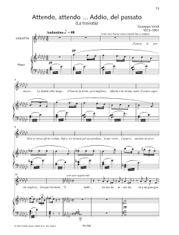 page one of Attendo, attendo ... Addio, del passato (Piano & Vocal)