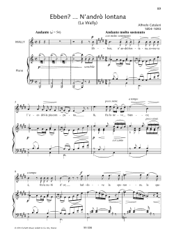 page one of Ebben?  N'andrò lontana (Piano & Vocal)