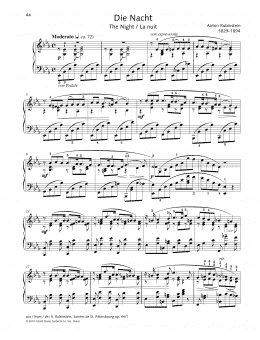 page one of The Night (Piano Solo)