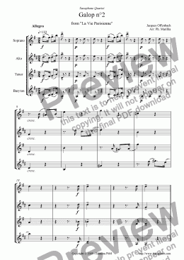 page one of Offenbach - Galop no2 - Can Can (Sax Quartet)
