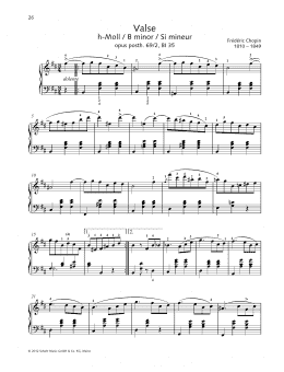 page one of Valse B minor (Piano Solo)