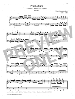 page one of Prelude F major (Piano Solo)