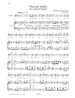 page one of Non Piu Andrai (Piano & Vocal)