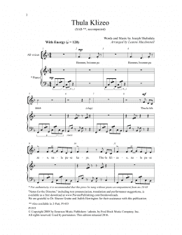 page one of Thula Klizeo (SAB Choir)
