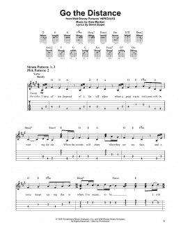 page one of Go The Distance (from Hercules) (Easy Guitar Tab)