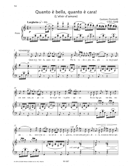 page one of Quanto è bella, quanto è cara! (Piano & Vocal)