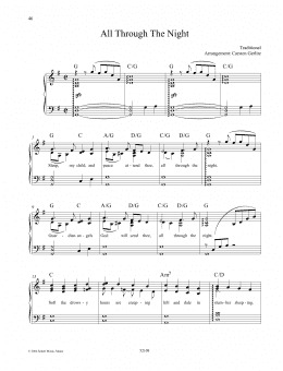 page one of All Through the Night (Piano Solo)