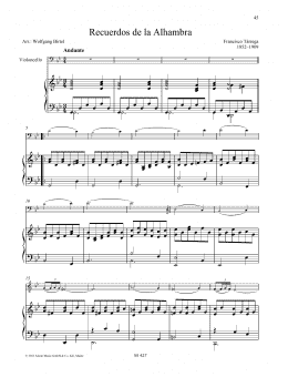 page one of Recuerdos de la Alhambra (String Solo)