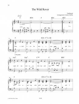 page one of The Wild Rover (Piano Solo)