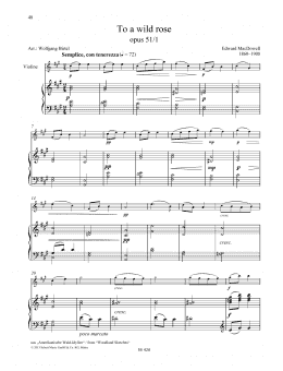 page one of To a Wild Rose (String Solo)