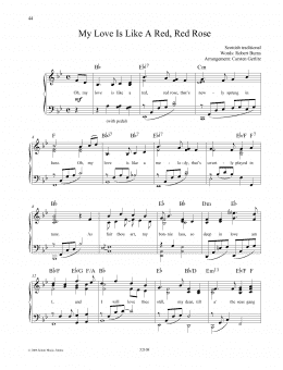 page one of My Love Is like a Red, Red Rose (Piano Solo)