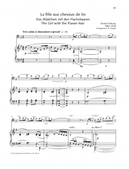 page one of The Girl with the Flaxen Hair (String Solo)