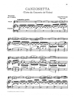 page one of Canzonetta (String Solo)