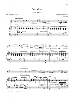 page one of Vocalise (String Solo)